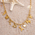 Women's Non-fading Stainless Steel Electroplated 18K Gold Shell Pearl Necklace - Norellé