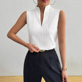 Women's Top Solid Color And V-neck Slim Fit Slimming Sleeveless Short Sleeve - Norellé