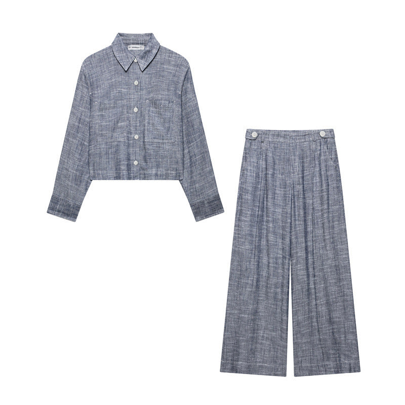 Pocket Decoration Short Shirt Trousers - Norellé