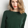 Female Slim O-neck Pullover Cashmere Wool Blending Sweater - Norellé