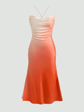 Ombre Floral Print Evening Gown - Norellé