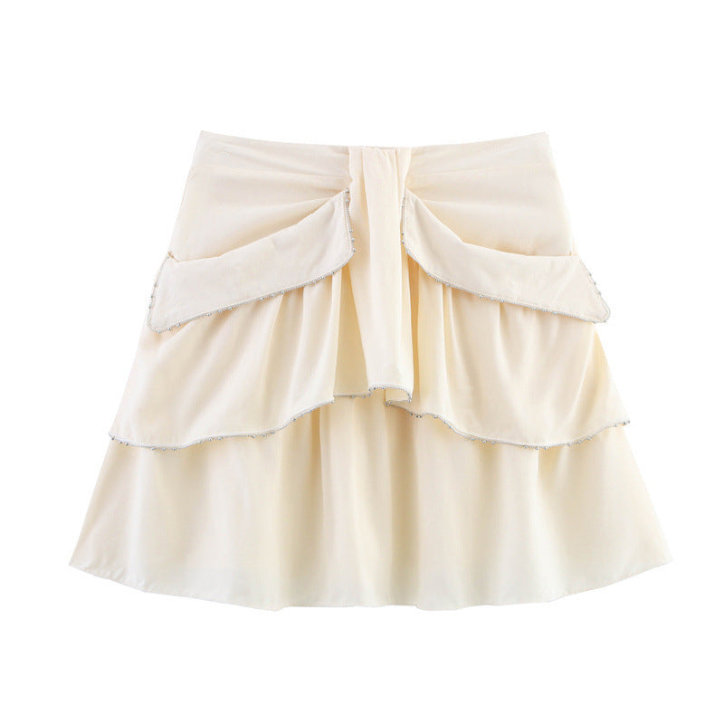 Laminated Decoration Short Skirt - Norellé