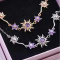 Sweet Copper Gold-plated Purple SUNFLOWER Necklace - Norellé