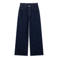 Fashion Loose Blue Denim 2-piece Set Vintage Long Sleeve Shirt Trousers - Norellé