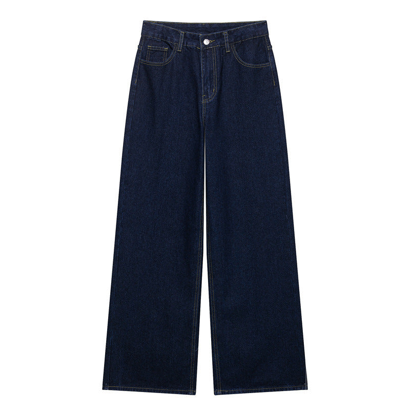 Fashion Loose Blue Denim 2-piece Set Vintage Long Sleeve Shirt Trousers - Norellé