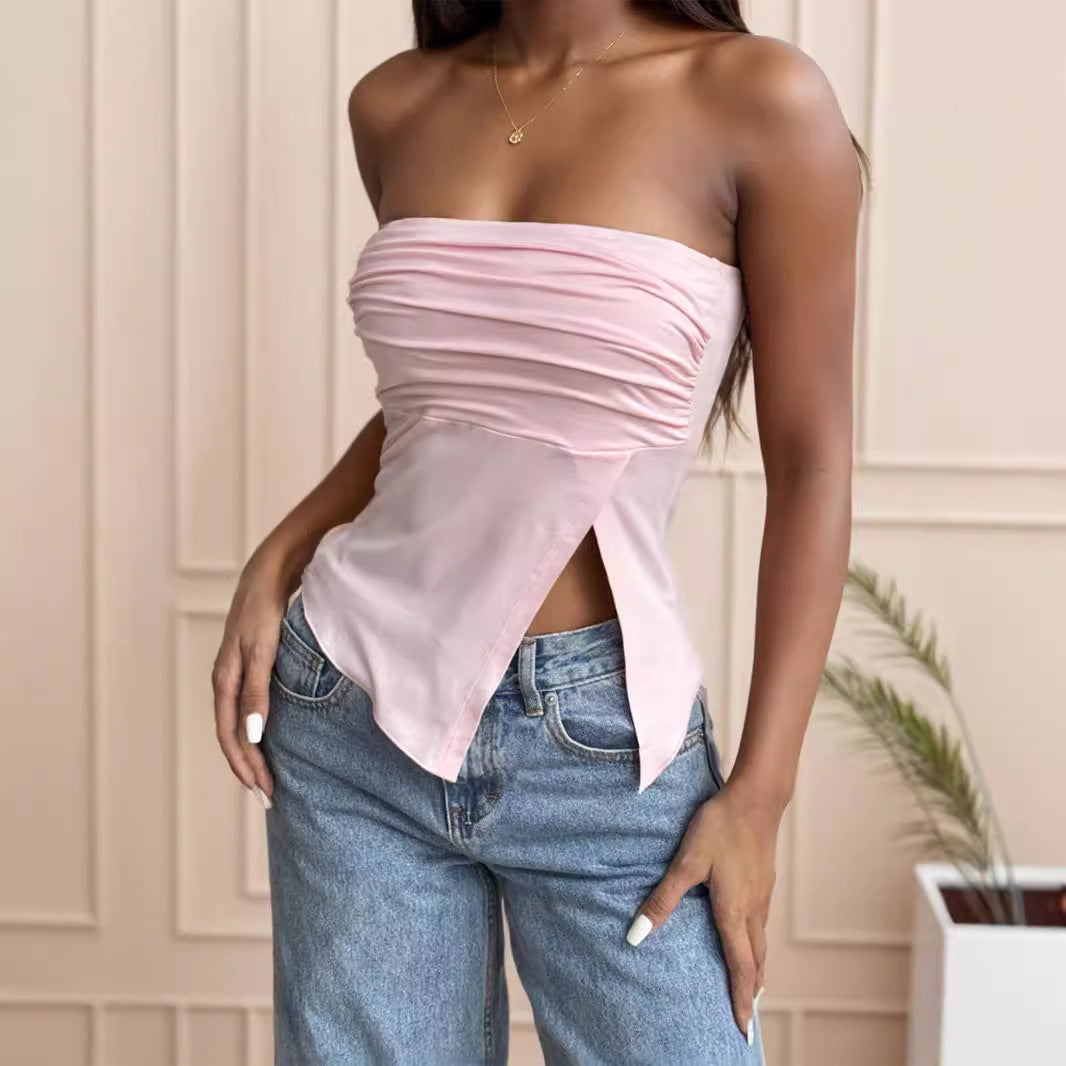 Tube Top Outer Wear Summer Sleeveless Vest Female Irregular Tank-top - Norellé