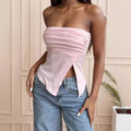 Tube Top Outer Wear Summer Sleeveless Vest Female Irregular Tank-top - Norellé