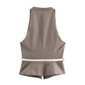 Women's Fashion Temperament With Belt Vest Double Belt Pants - Norellé