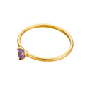 12-color Birthday Stone Birthday Stone Peach Heart Zircon Ring - Norellé