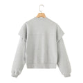 Solid Color Pleated Heavy Fabric Round Neck Long Sleeve Sweater - Norellé