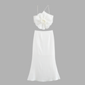 Three-dimensional Flower Decorative Top Fishtail Skirt Two-piece Set - Norellé