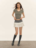 Women's American-style Retro Design Stitching Dress Skirt - Norellé