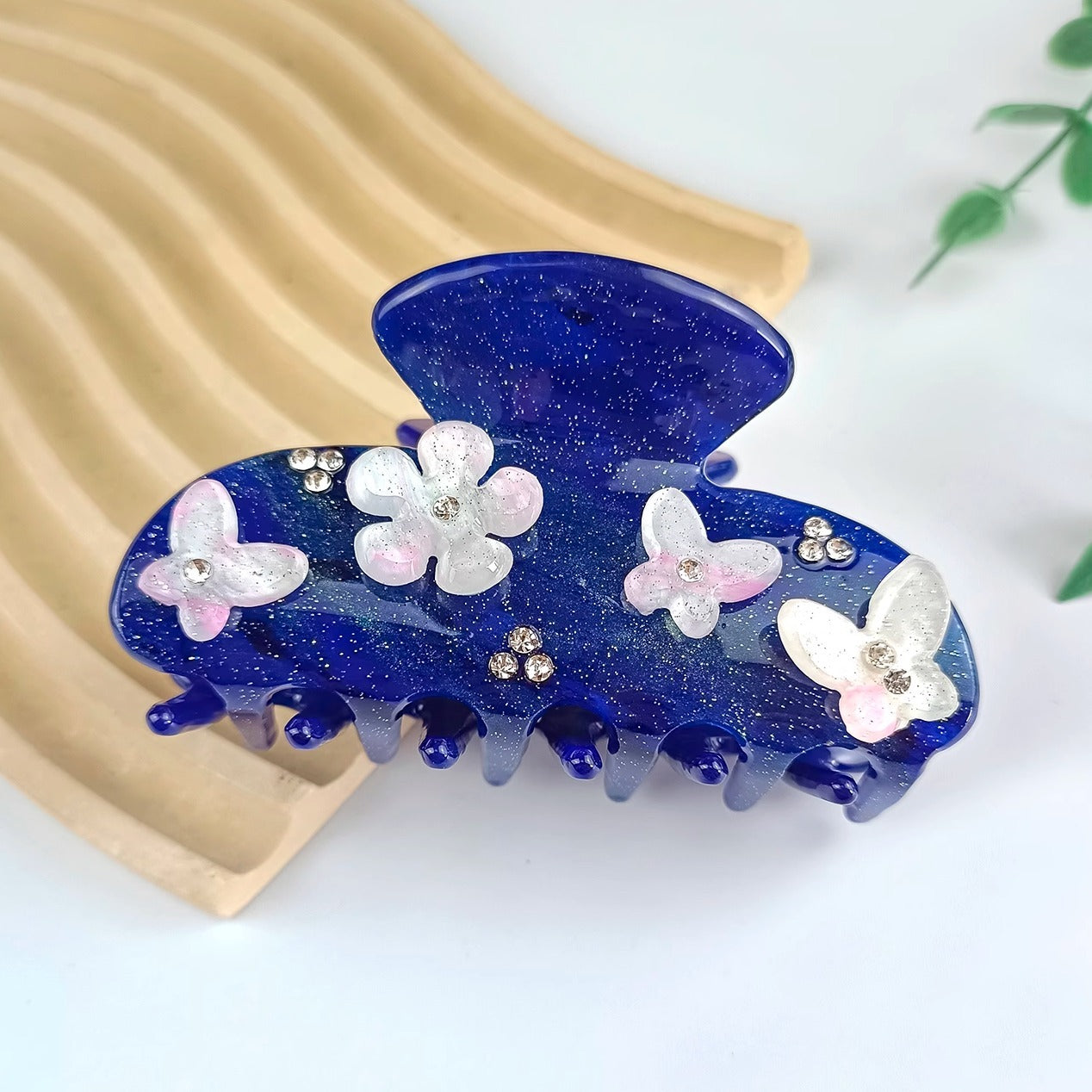 Ocean Series Large Grip Clip Blue Diamond Studded Decal - Norellé