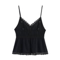 Solid Color Embroidered Lace Top - Norellé