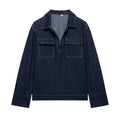 Fashion Loose Blue Denim 2-piece Set Vintage Long Sleeve Shirt Trousers - Norellé
