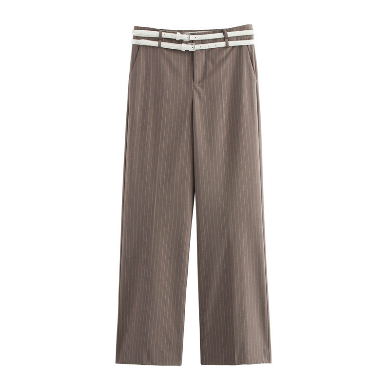 Women's Fashion Temperament With Belt Vest Double Belt Pants - Norellé