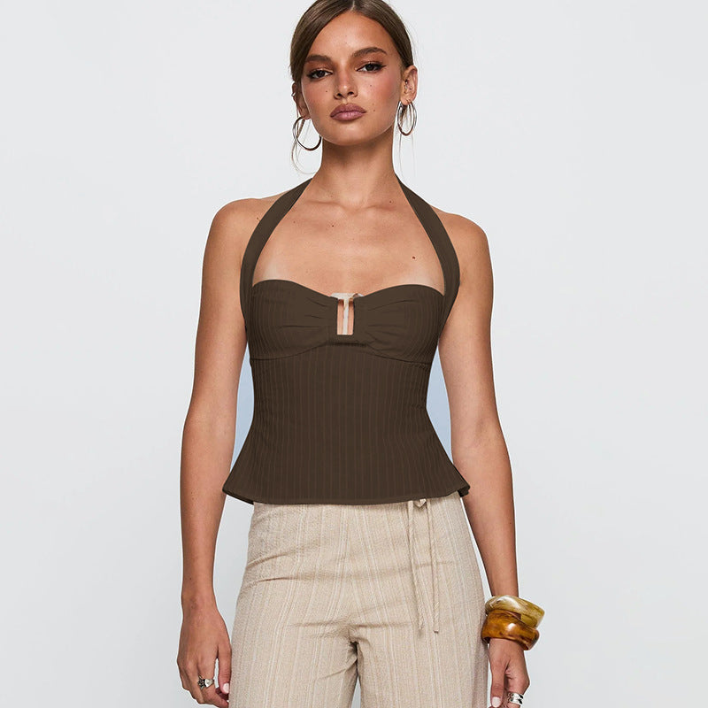 Halter Casual Solid Color Camisole - Norellé