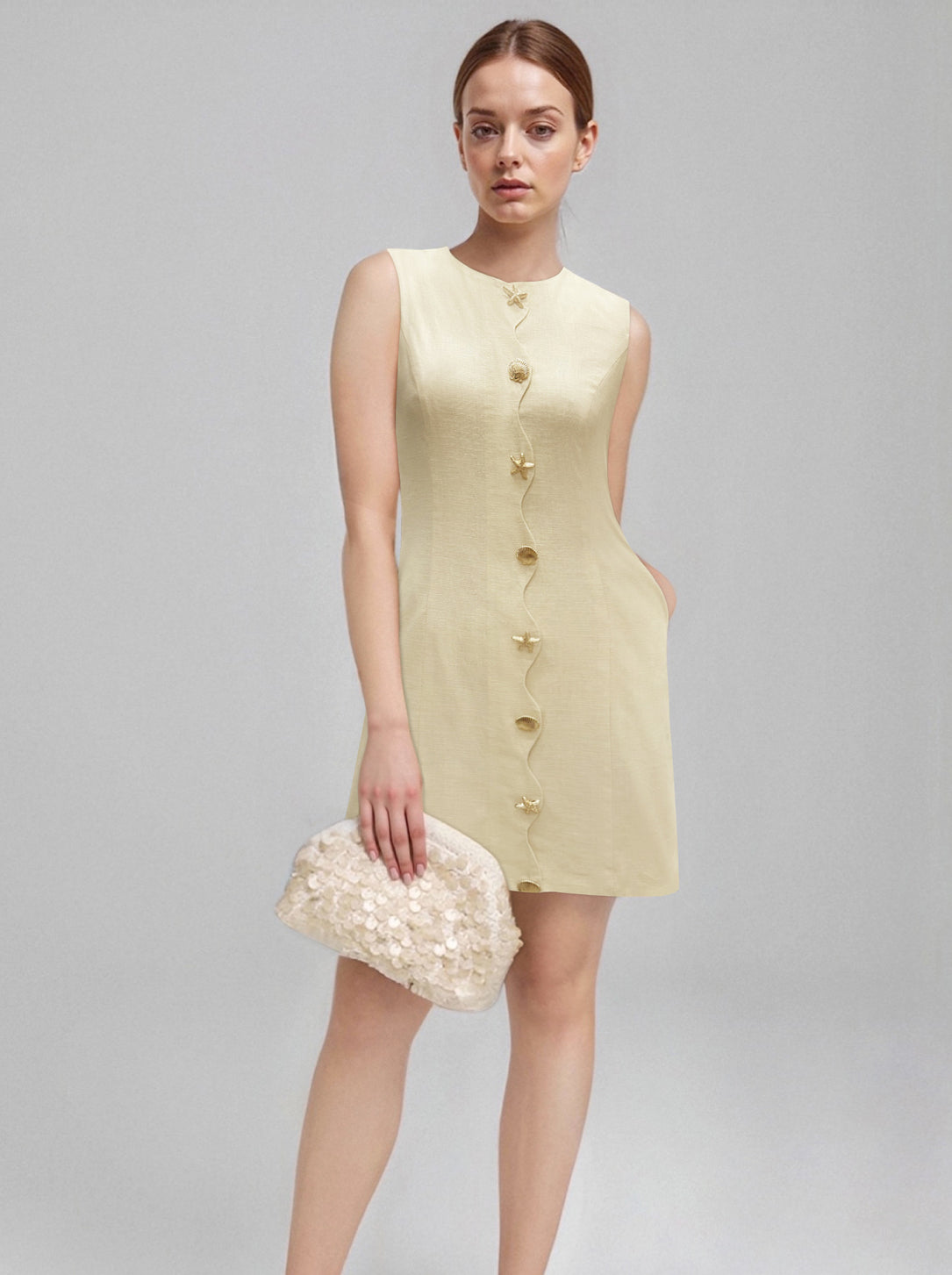 Intellectual Elegant Mini SkirtSlim-fit Buttoned Sleeveless Socialite Skirt - Norellé