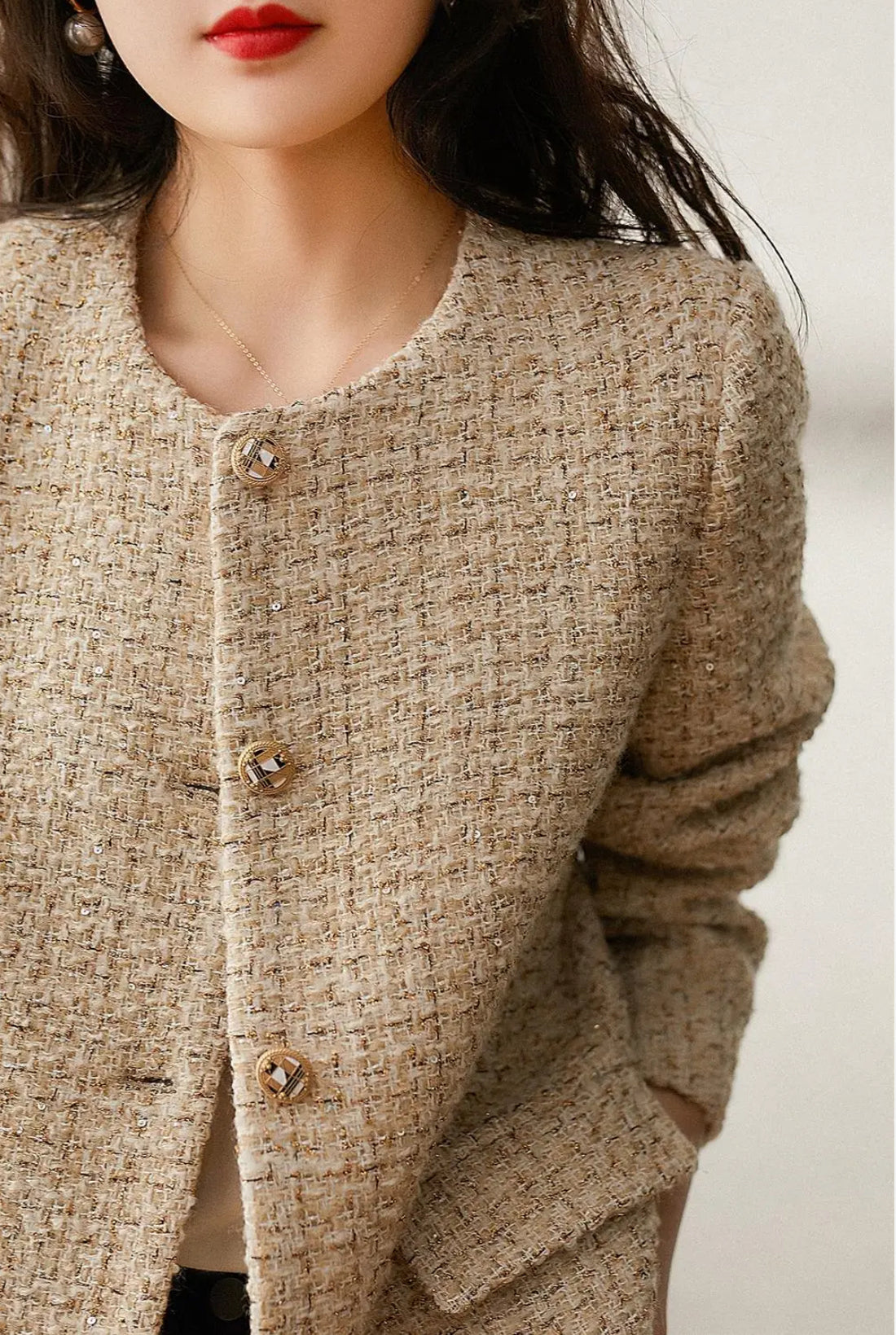 Women's Slim Short Suit Single Breasted Round Neck Blazers