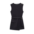 Slim Fit With Belt Stitching One-piece Culotte - Norellé