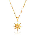 High-grade Oval Cat's Eye Pendant Titanium Steel Necklace - Norellé
