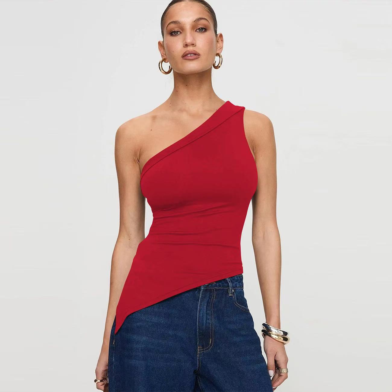 Women's Irregular Slit Design High-grade Top - Norellé