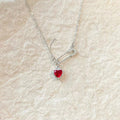 Women's Personalized Pin Pink Heart-shaped Light Luxury Necklace - Norellé