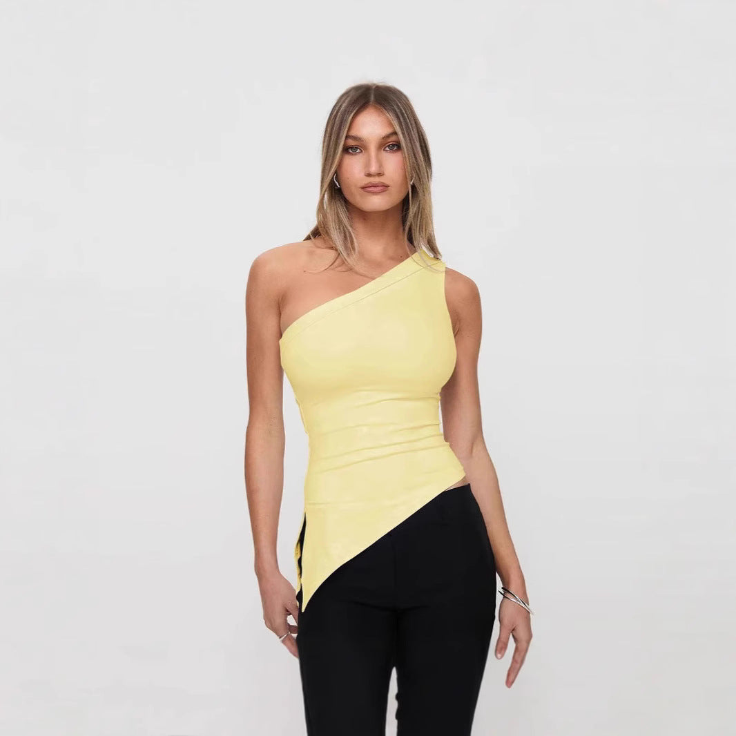 Women's Irregular Slit Design High-grade Top - Norellé