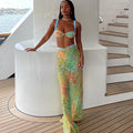 Women's Printing Color Contrast Lace-up Three-piece Set - Norellé