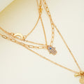 Retro Creative Palm Star Moon Necklace Fashion Personality Female Necklace - Norellé