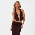 Halter Cut-out Tied Top High Waist Hip Skirt Suit - Norellé