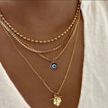 Retro Creative Palm Star Moon Necklace Fashion Personality Female Necklace - Norellé