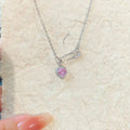 Women's Personalized Pin Pink Heart-shaped Light Luxury Necklace - Norellé