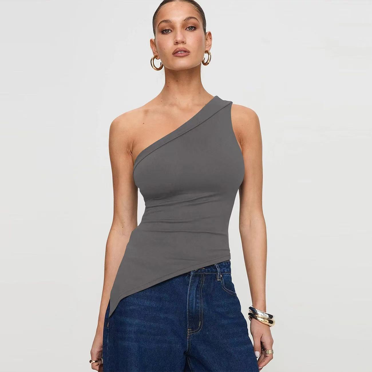 Women's Irregular Slit Design High-grade Top - Norellé