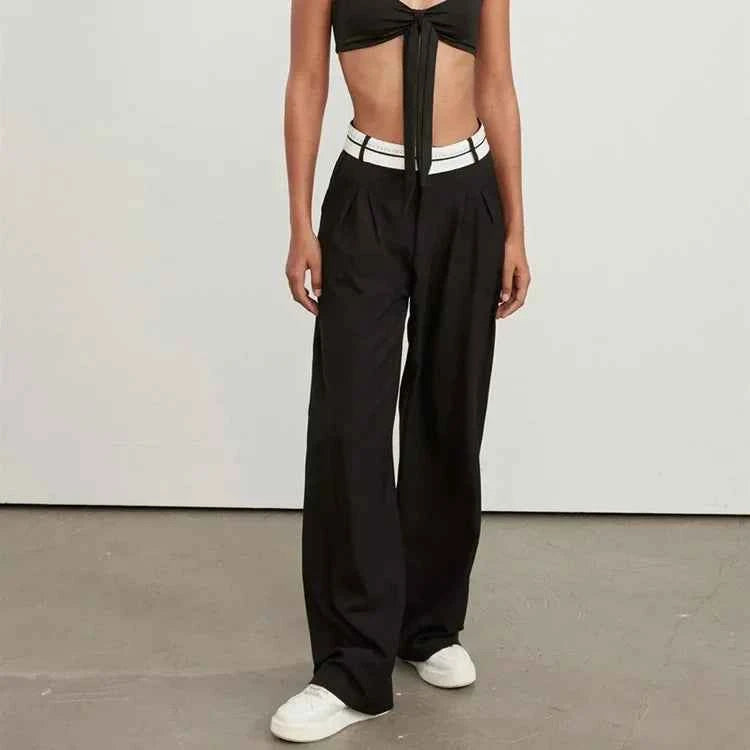 Elegant Loose Gray Women Pants
