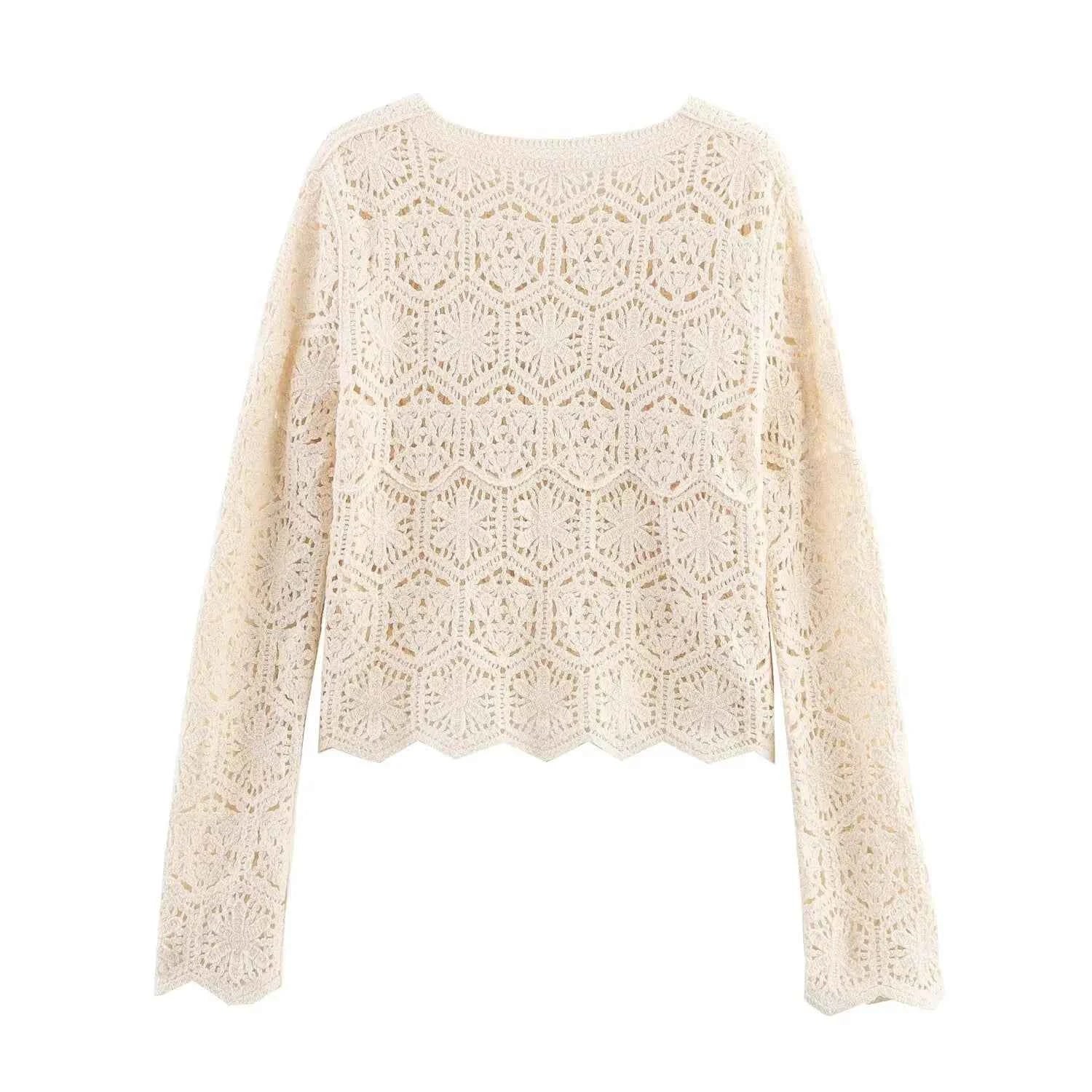 Women's Summer Boho Lace Blouse Cover Top Button Front Cardigan