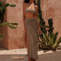 Transparent Knitted Two Piece Seaside Solid Beach Outfits - Norellé