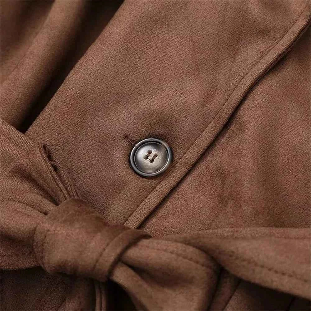Women's Retro Long Sleeve Windbreaker Coat