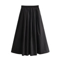 Women's Fashion  Black Wide Pleated Swing Vintage - Norellé