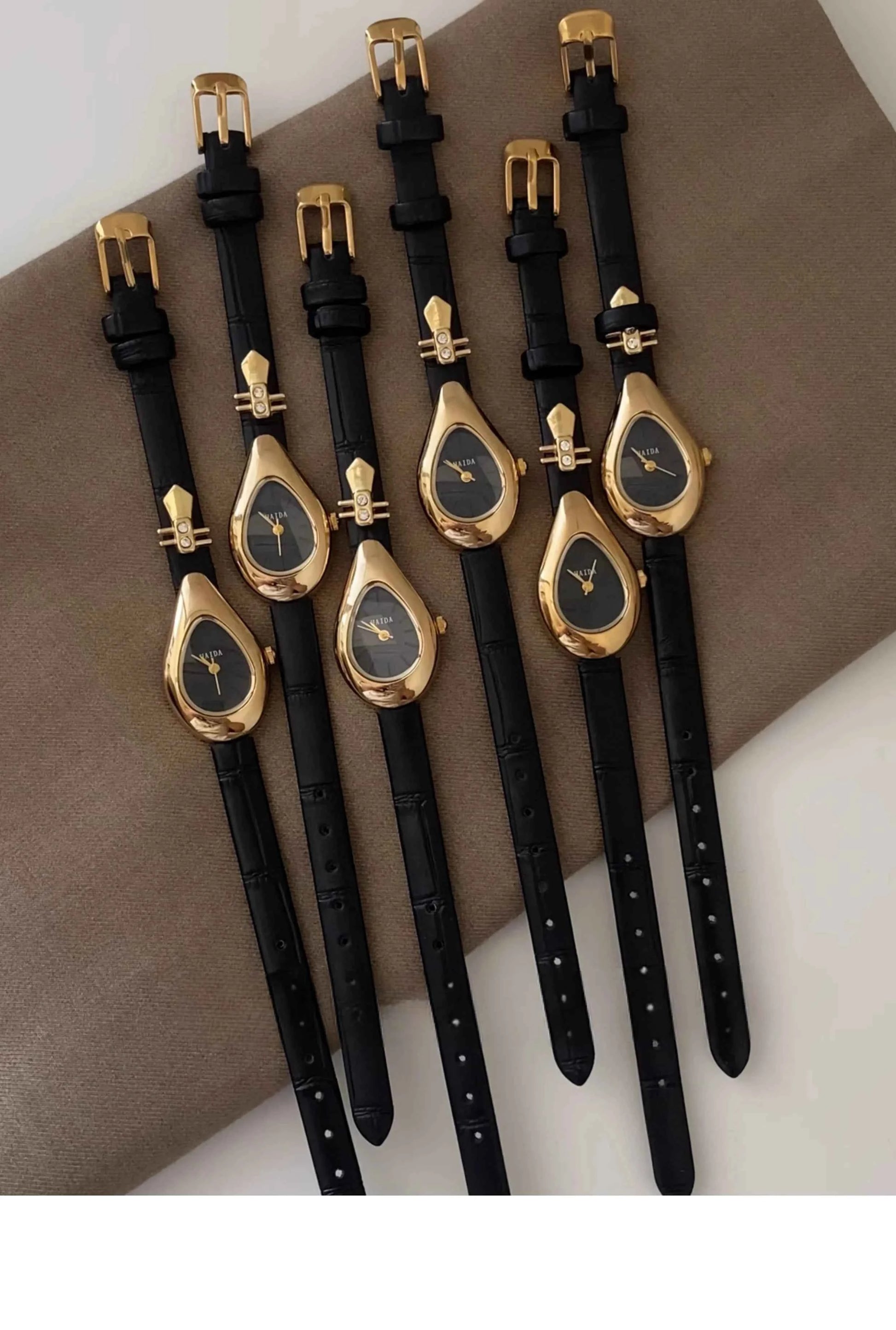 Genuine Leather Women Watch Quartz Vintage Stainless Steel