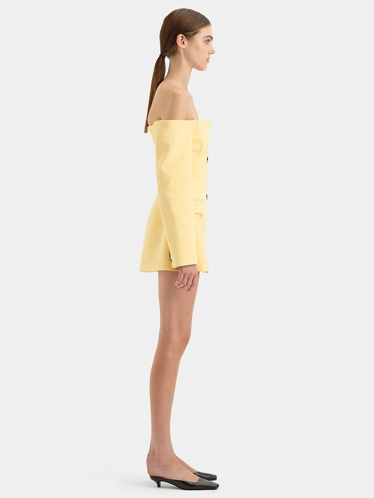 Off-shoulder Strapless Blazer Dress For Women