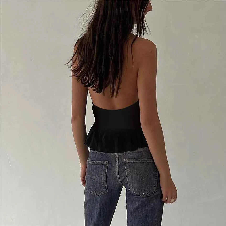 Women Studded Halter Neck Top