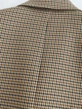 Women Fashion Double Breasted Plaid Blazer