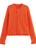 Women's Leisure Comfort Stacked Decoration Knitted Cardigan