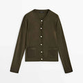 Women's Casual Little Gold Buckle Knit Cardigan