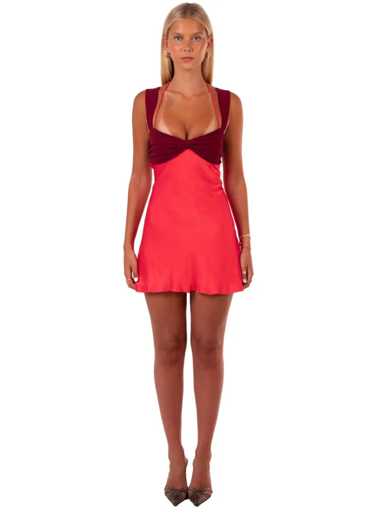 Sleeveless Mini Dress For Women Robe Satin - Norellé