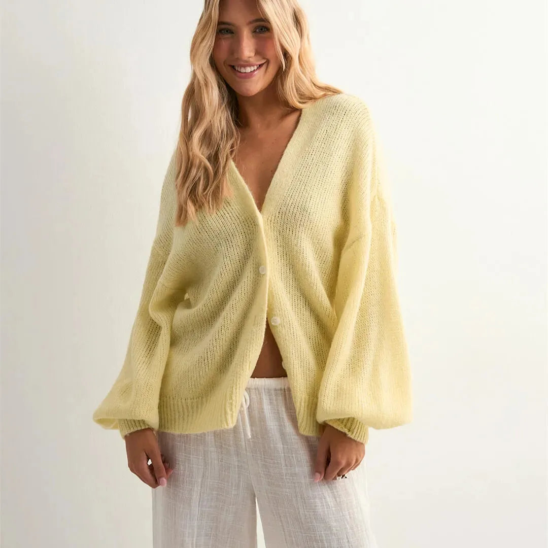 Women's Solid Color Knit Cardigan