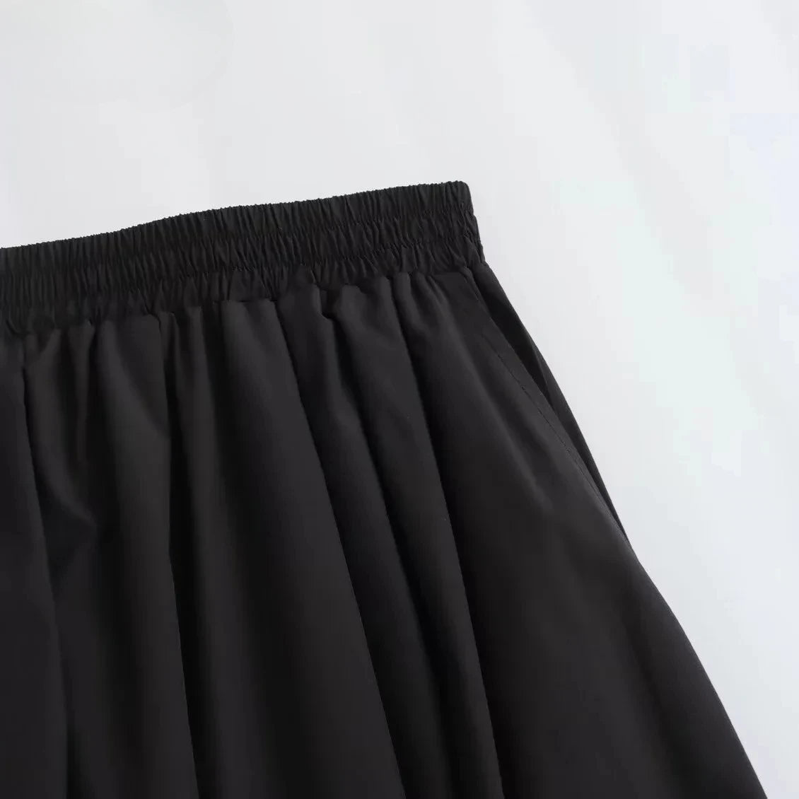 Women's Fashion  Black Wide Pleated Swing Vintage - Norellé