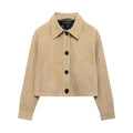 Fall Short Leather Velvet Jacket Women's