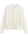Women's Leisure Comfort Stacked Decoration Knitted Cardigan
